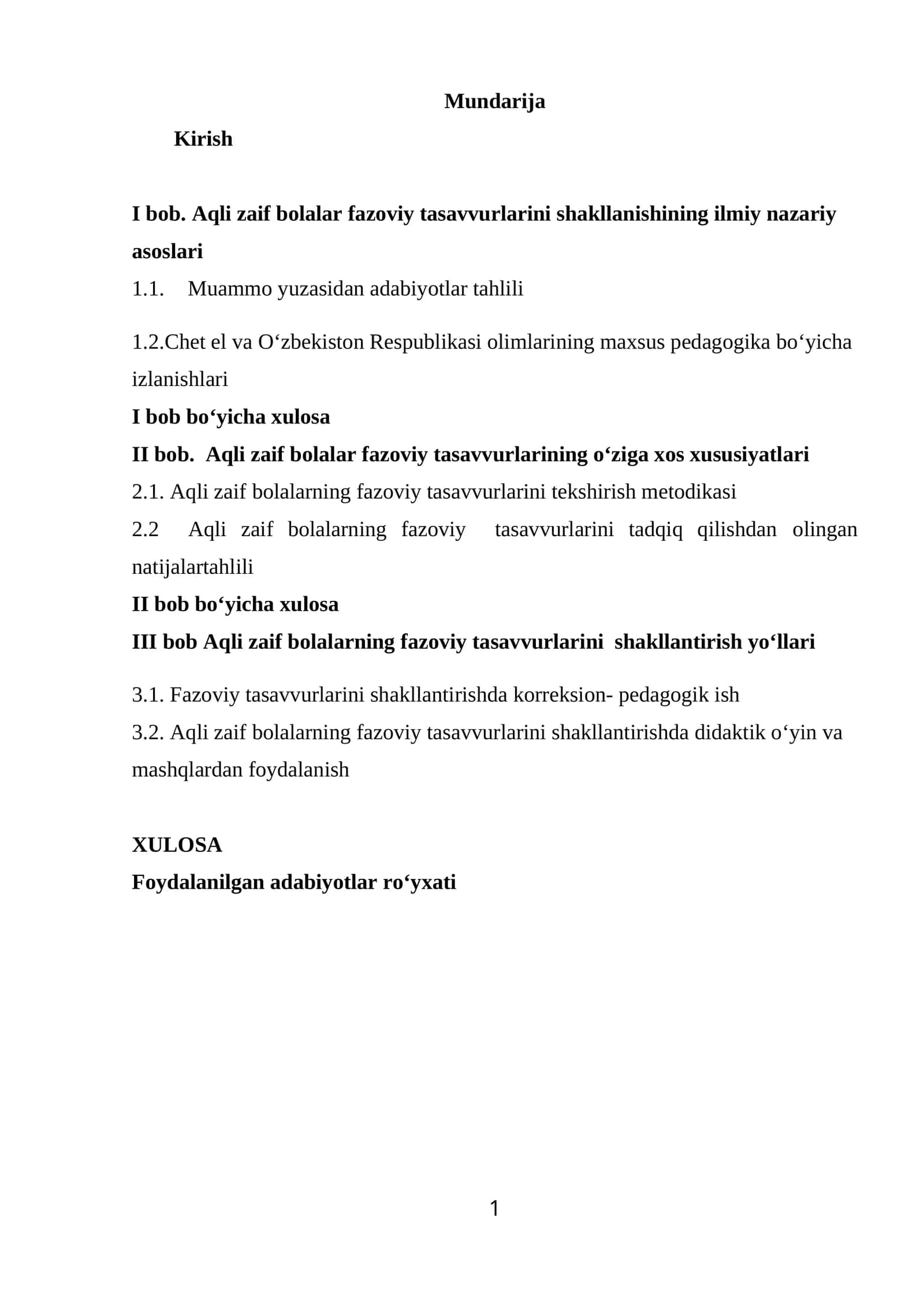 Aqli zaif bolalar fazoviy tasavvurlarini shakllanishining ilmiy nazariy asoslari 1