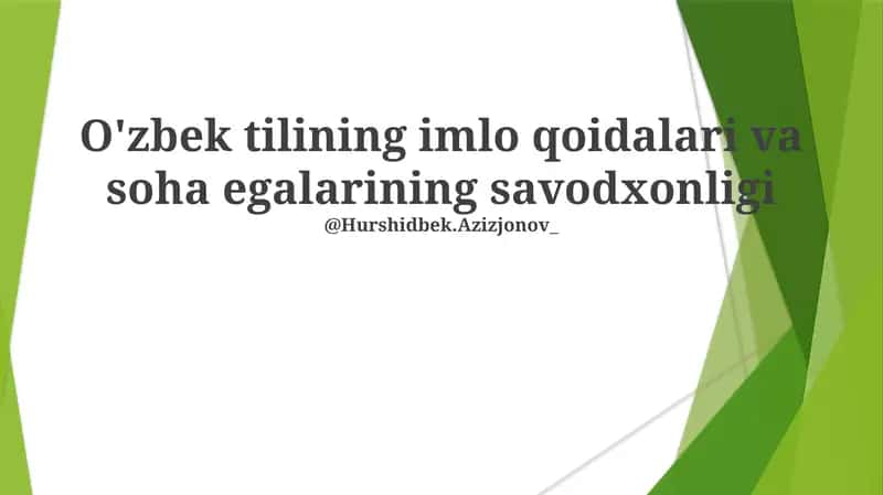 O'zbek tilining imlo qoidalari va soha egalarining savodxonligi 1