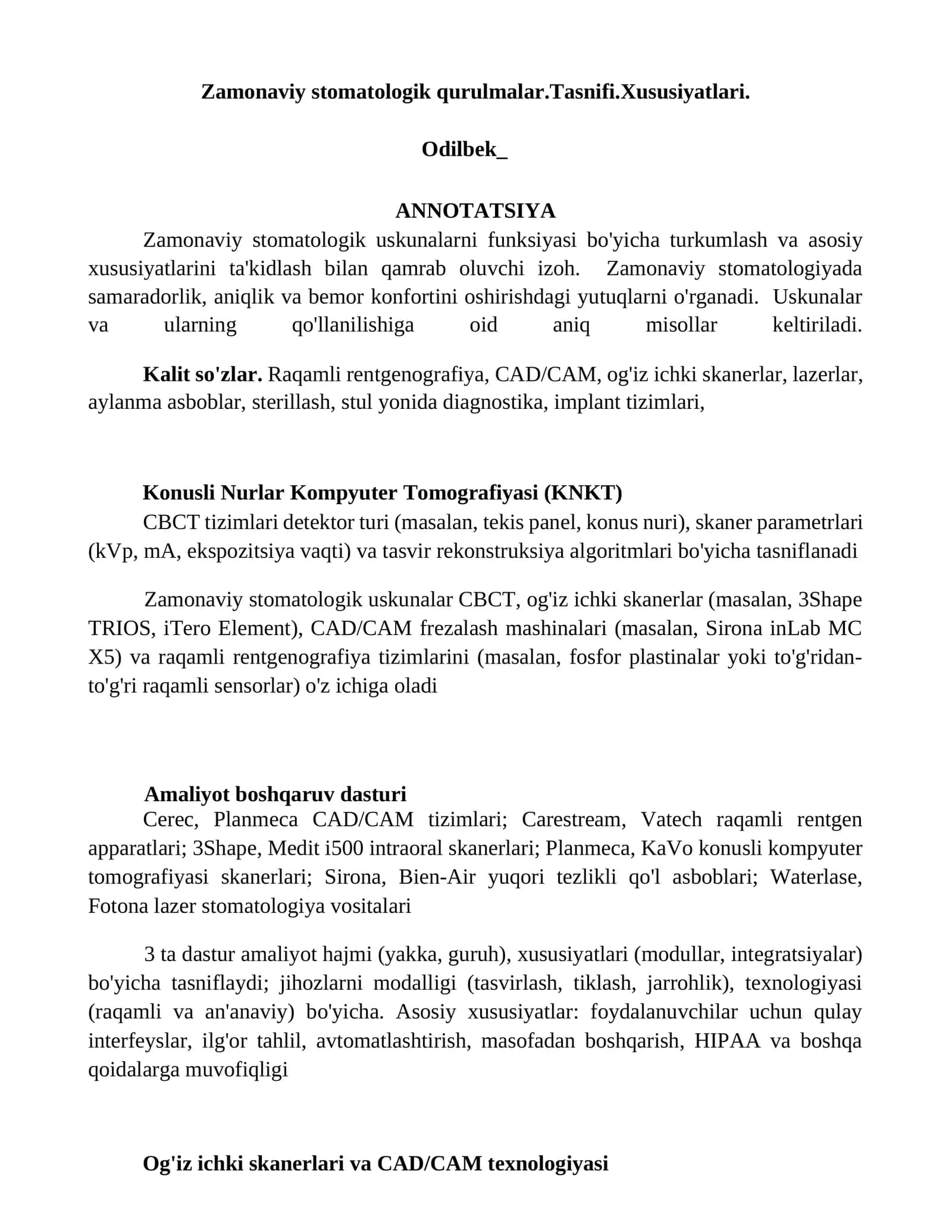 Zamonaviy stomatologik qurulmalar 1