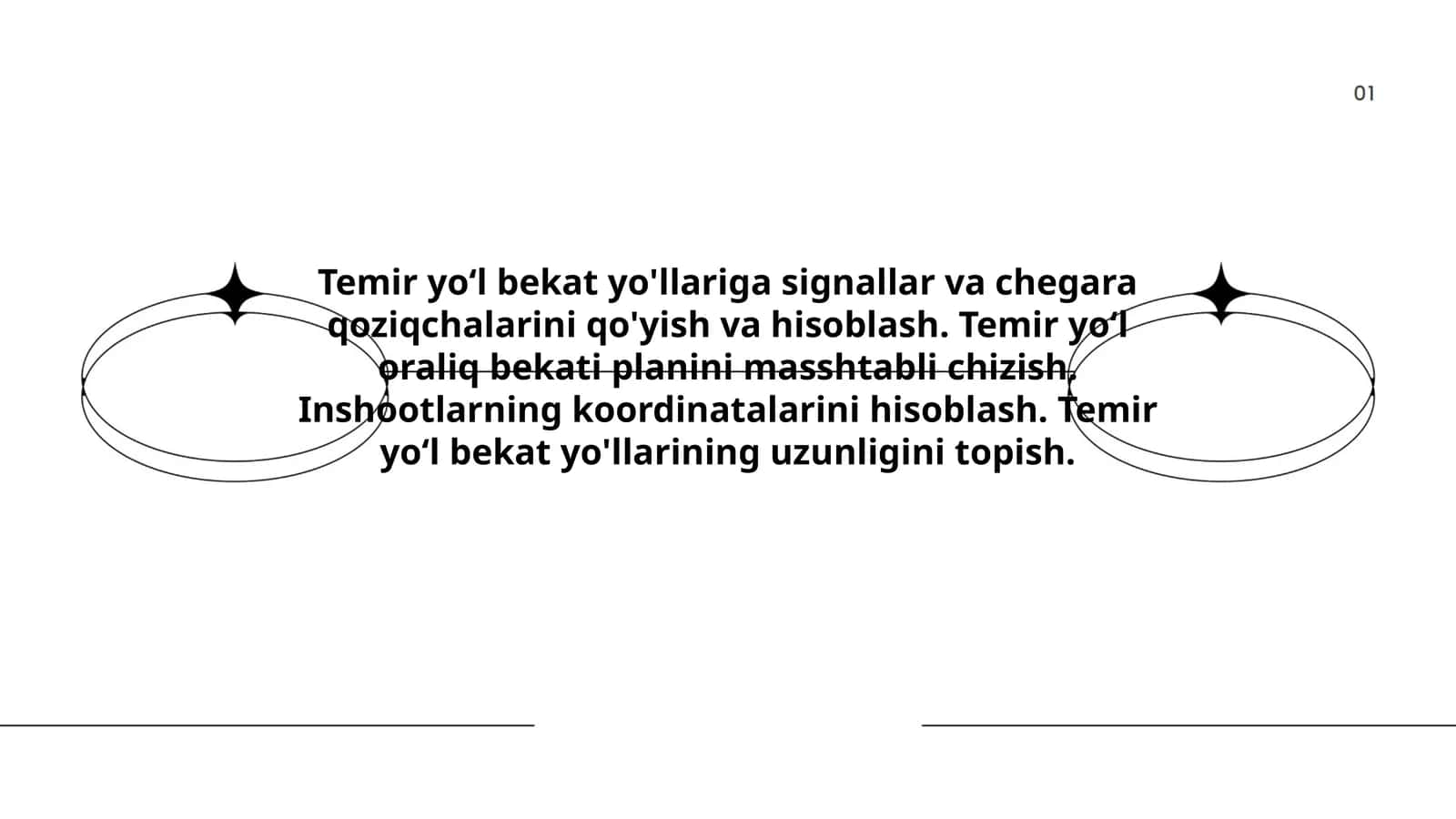 Temir yoʻl bekat yo'llariga signallar va chegara qoziqchalarini qo'yish va hisoblash 1