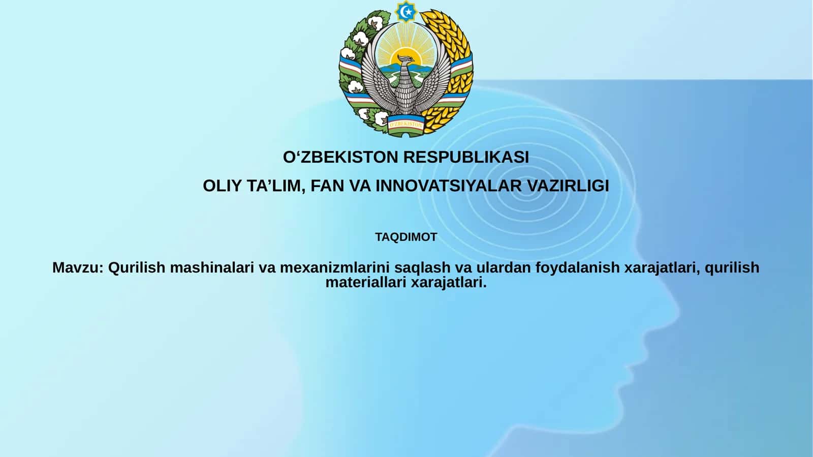 Qurilish mashinalari va mexanizmlari xarajatlari tahlili 1