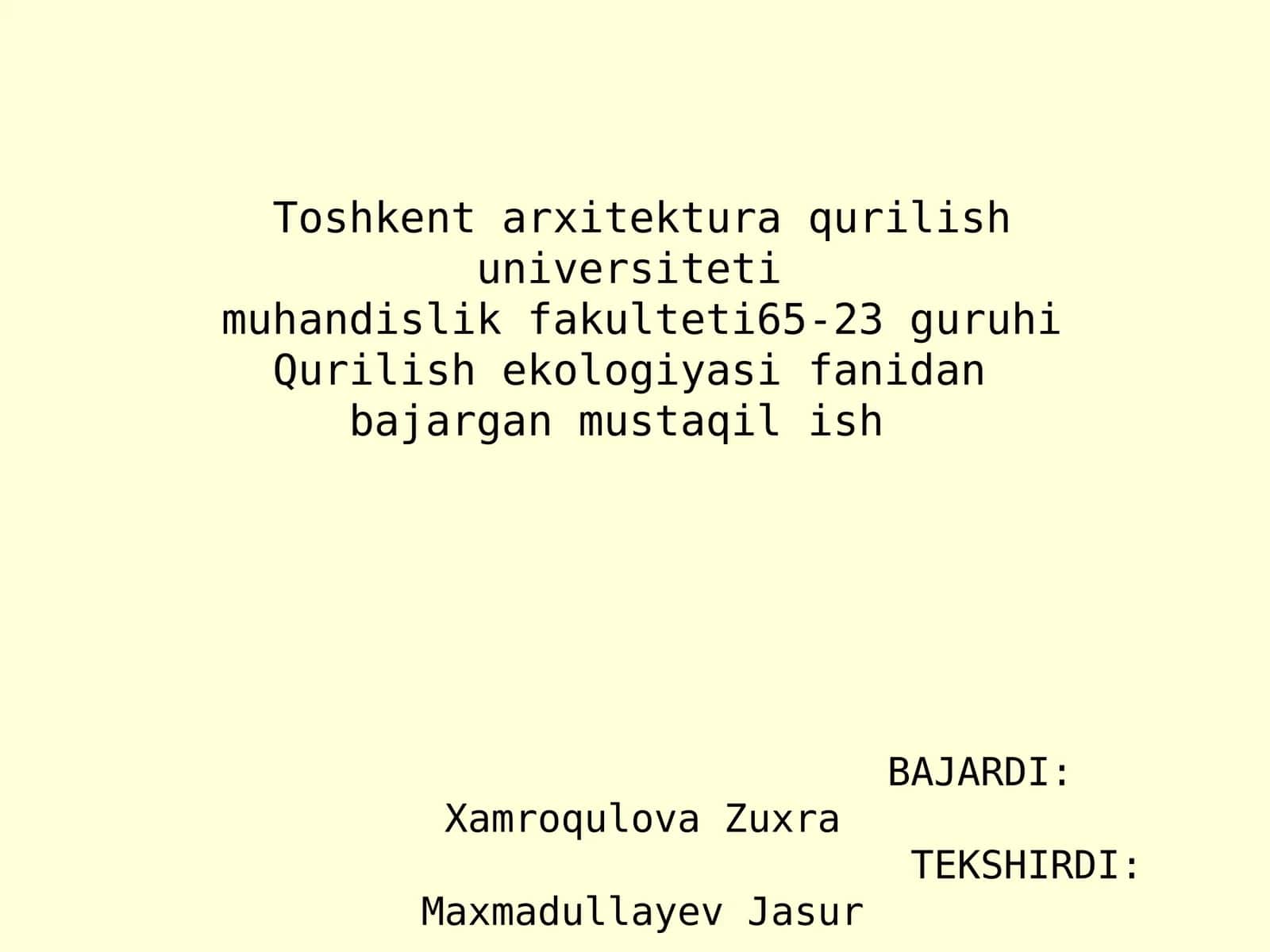 Havoni zaxarli gazlardan, turli xil chang zarralaridan tozalash usullari 1