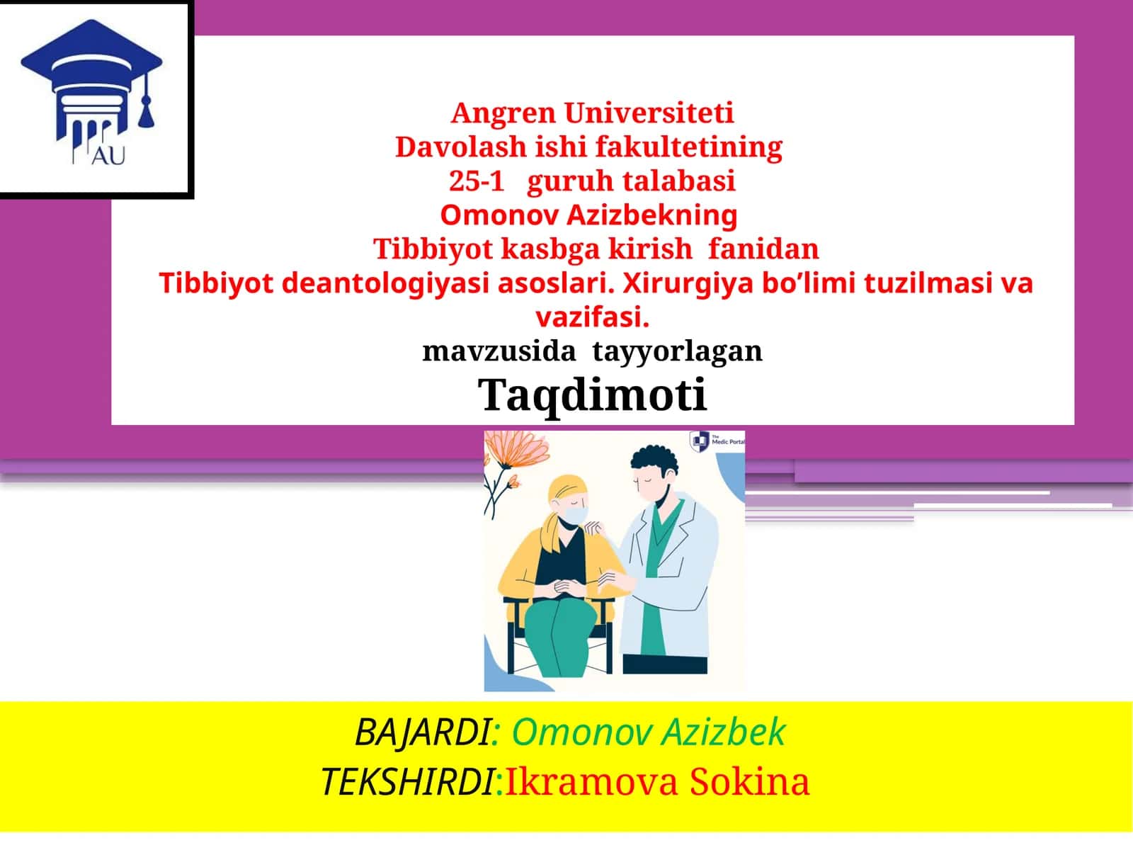 Tibbiyot deontologiyasining asoslari 1