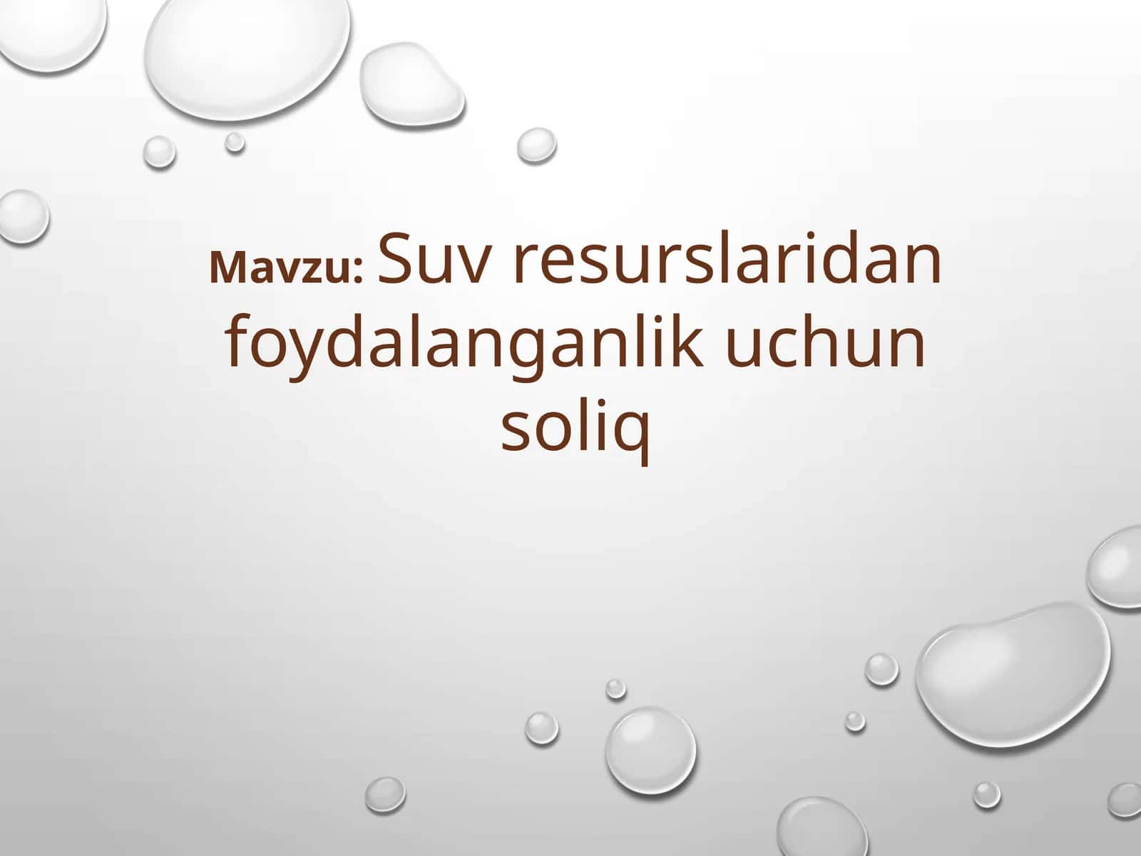 Suv resurslaridan foydalanganlik uchun soliq 1