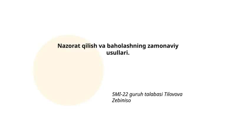 Formativ baholash usullari va texnikalari 1