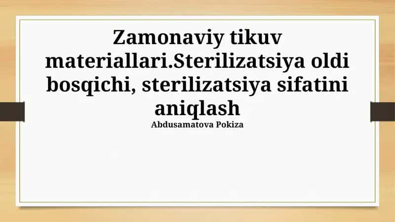 Zamonaviy tikuv materiallari 1