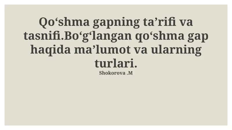 Qoʻshma gapning taʼrifi va tasnifi 1
