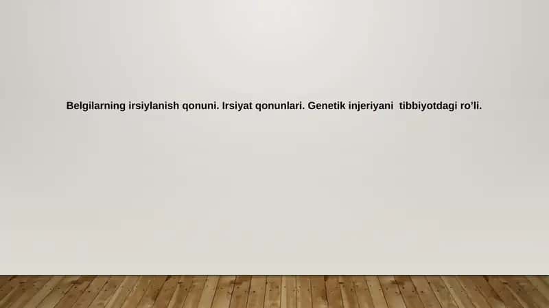 Belgilarning irsiylanish qonuni 1