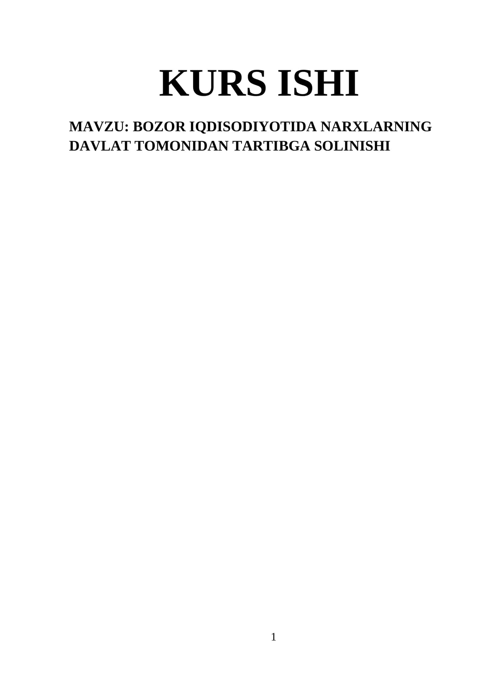 BOZOR IQDISODIYOTIDA NARXLARNING DAVLAT TOMONIDAN TARTIBGA SOLINISHI 1
