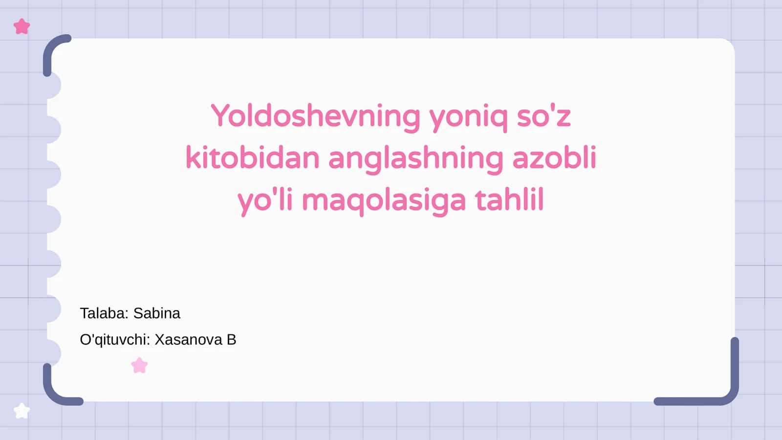 Yoldoshevning yoniq so'z kitobidan anglashning azobli yo'li maqolasiga tahlil 1
