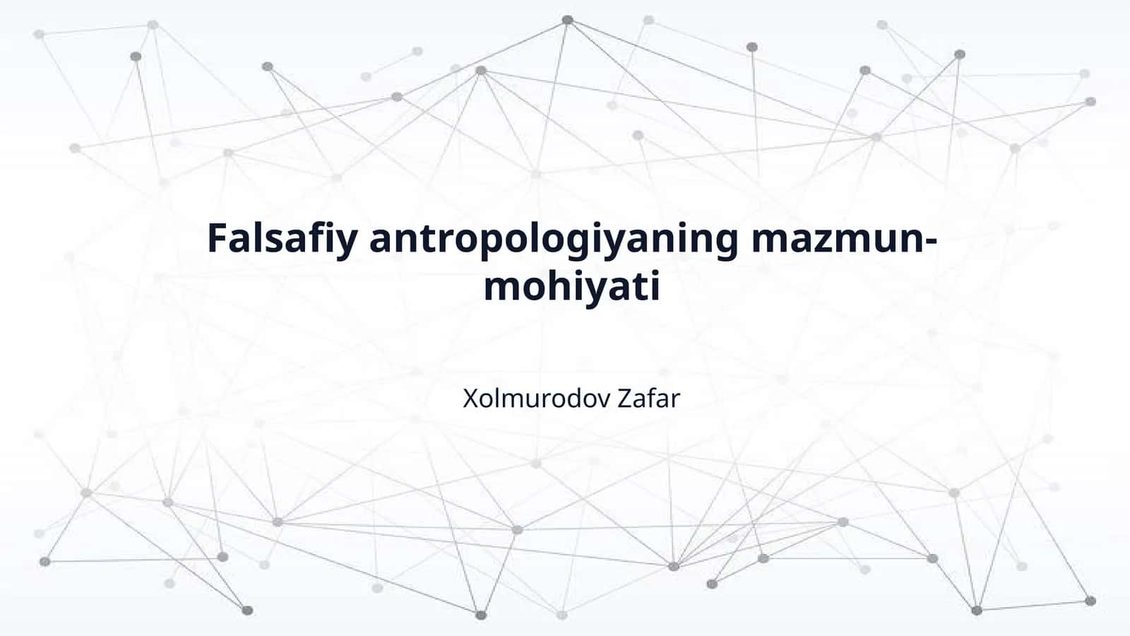 Falsafiy antropologiyaning mazmun-mohiyati 1
