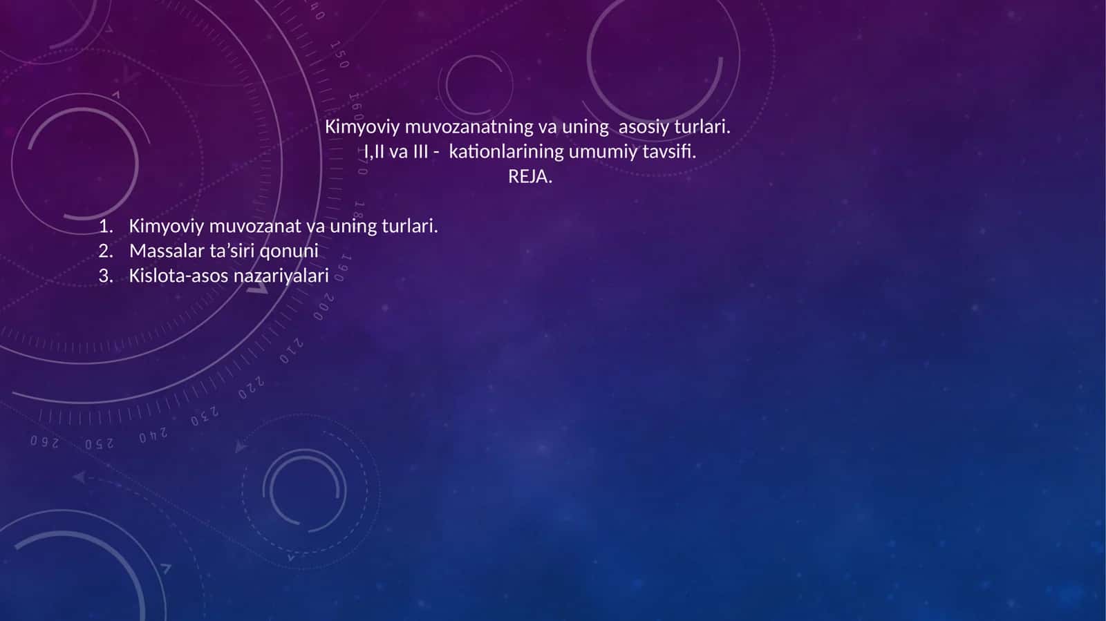 Kimyoviy muvozanatning va uning asosiy turlari 1