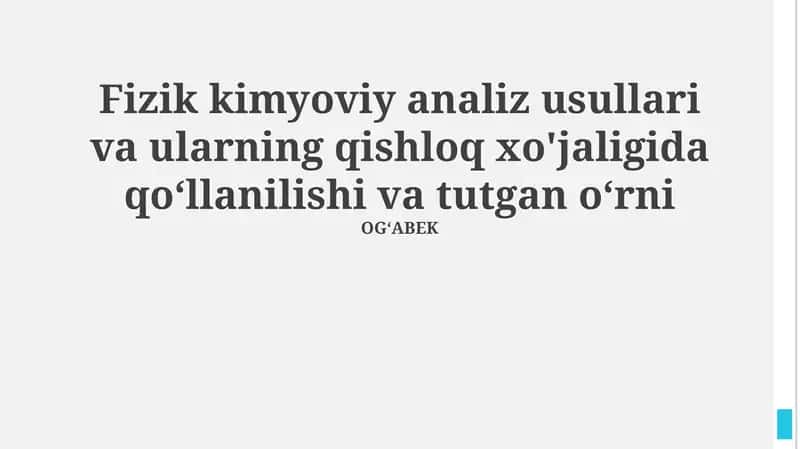 Fizik-kimyoviy tahlil 1