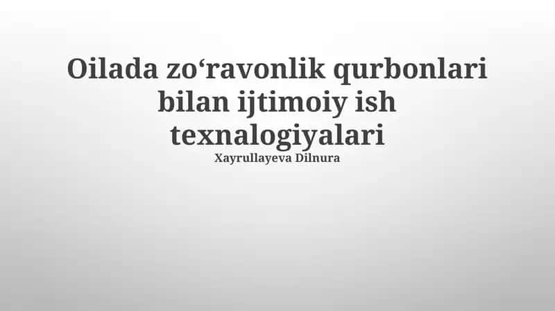 Uyushgan zo'ravonlik qurbonlariga texnologiyalardan foydalanish 1