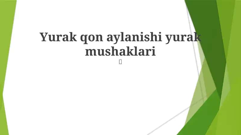 Yurak qon aylanishi yurak mushaklari 1