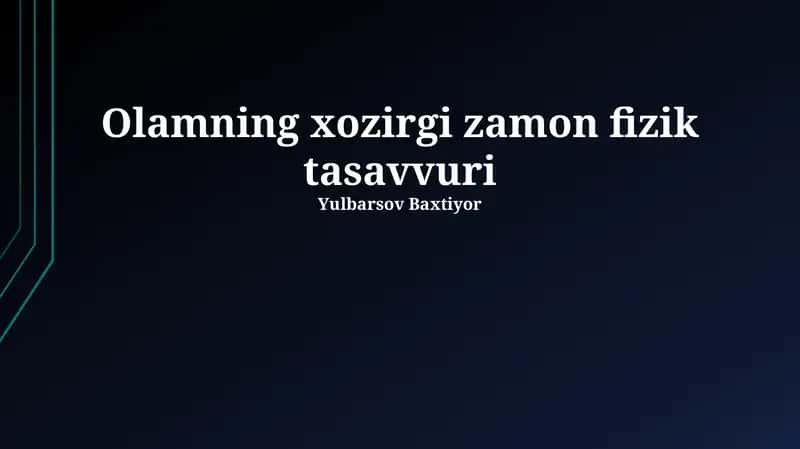 Katta Portlash Nazariyasi va Koinotning Evolyutsiyasi 1