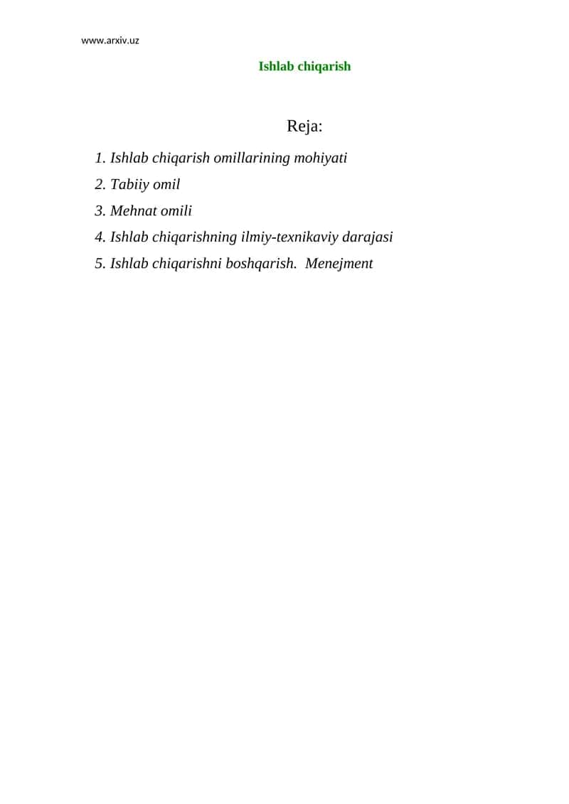 Ishlab chiqarish 1