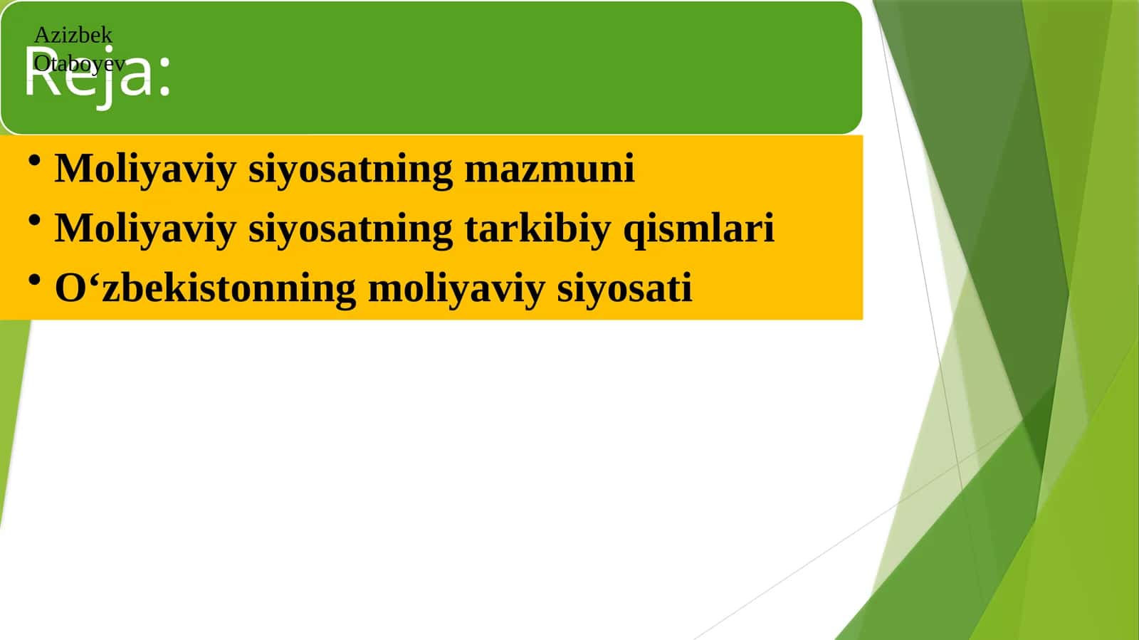 Moliya siyosati 1