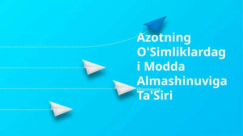 Azotning O'Simliklardagi Modda Almashinuviga Ta'Siri Ilhomovna 1