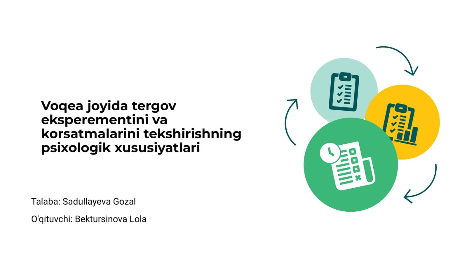 Voqea joyida tergov eksperementini va korsatmalarini tekshirishning psixologik xususiyatlari 1