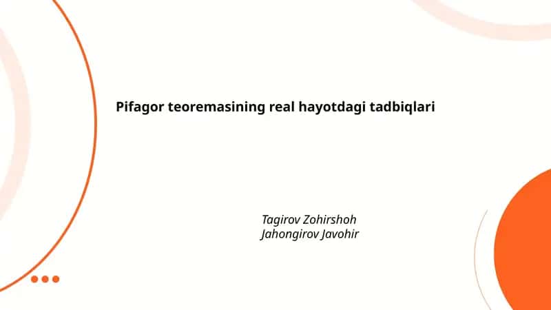 Pifagor teoremasining real hayotdagi tadbiqlari 1