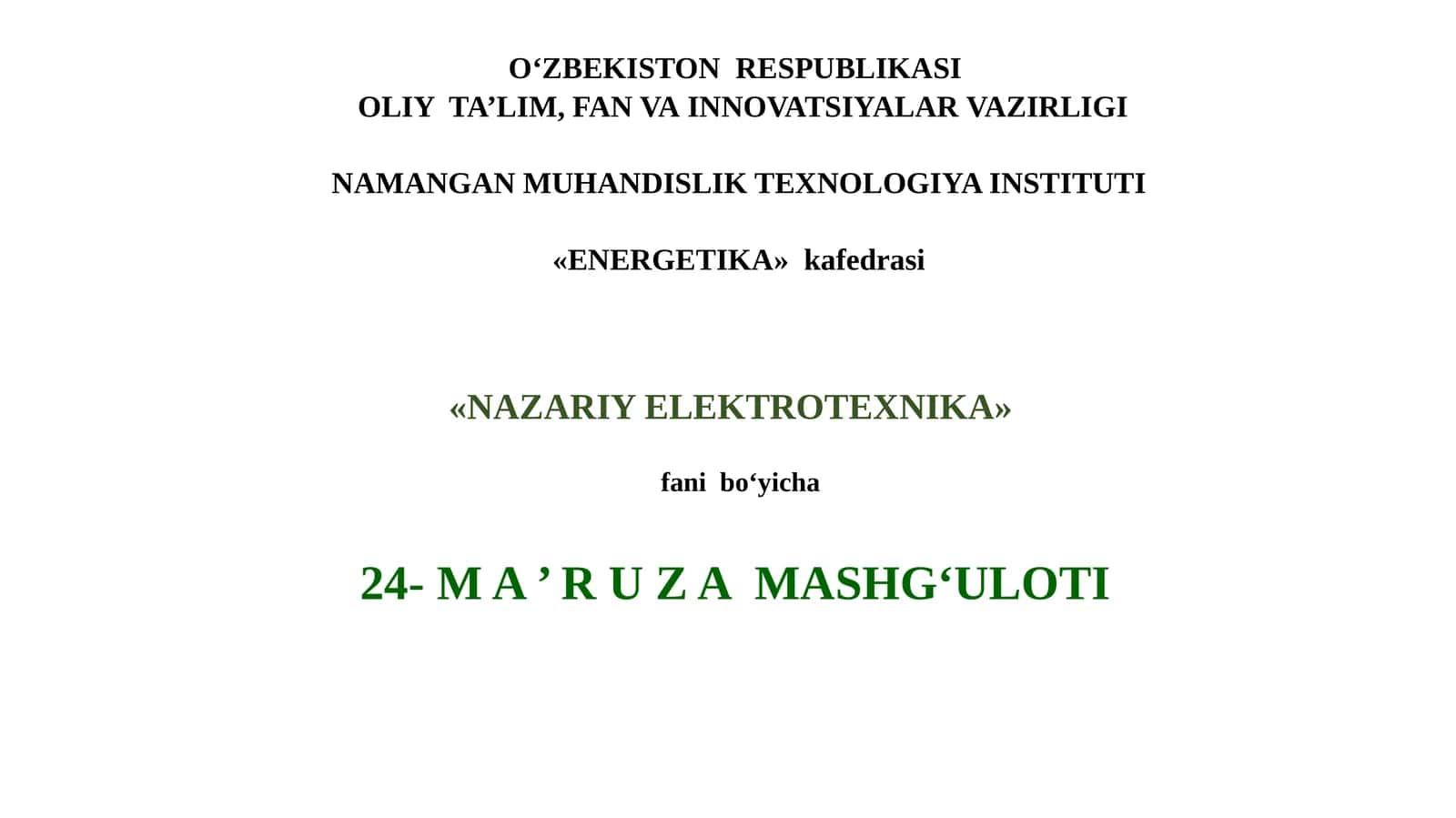 Elektrostatik maydonkuchlanganligi 1
