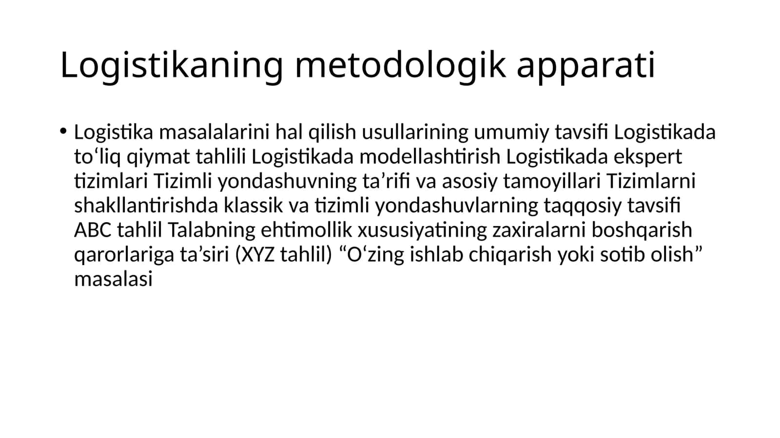 Logistika metodologik apparati 1
