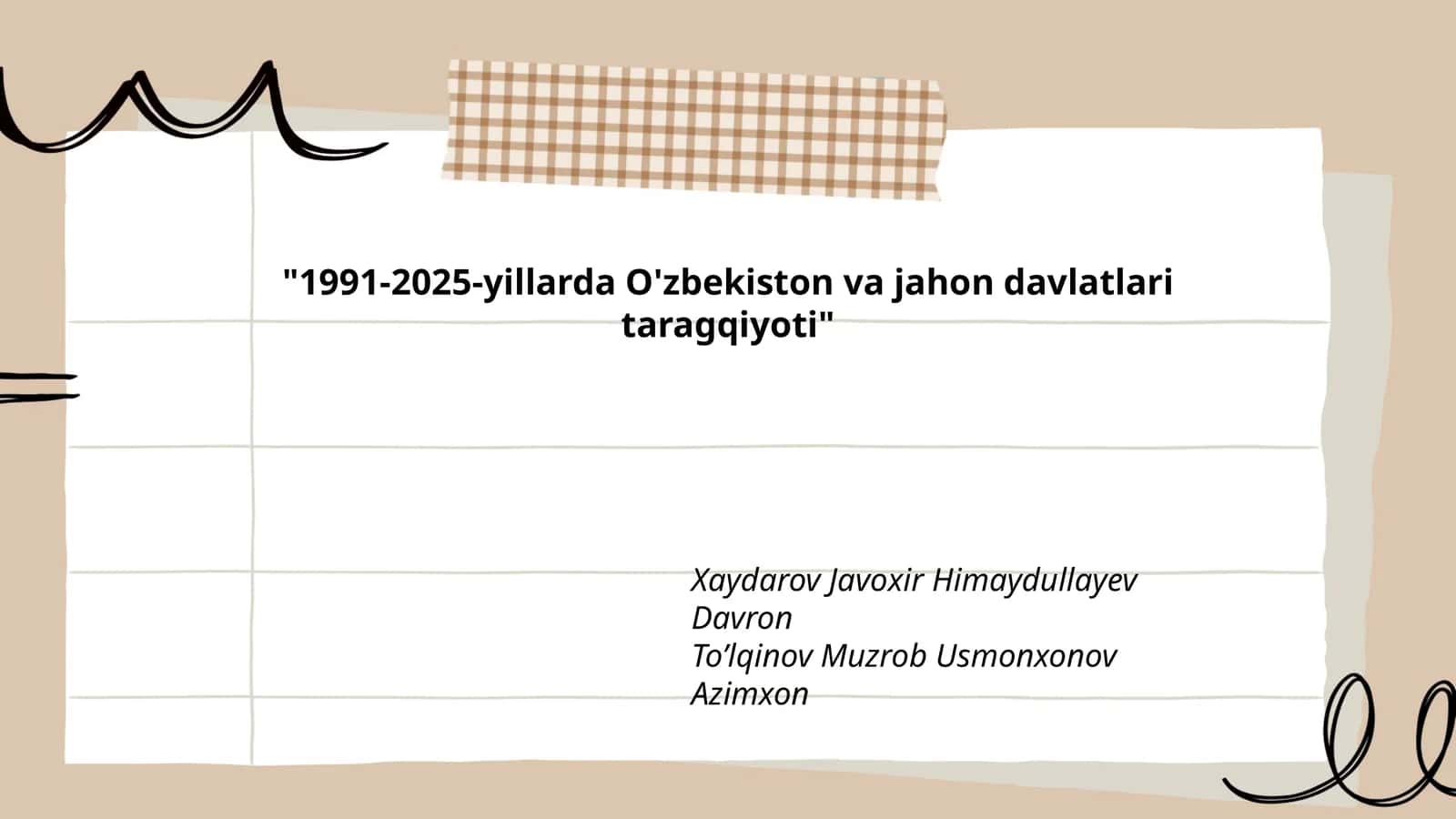 1991-2025-yillarda O'zbekiston va jahon davlatlari taragqiyoti 1