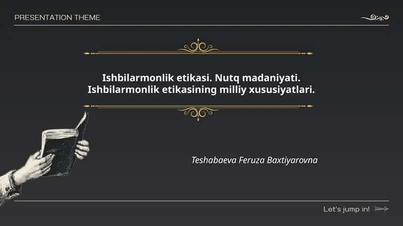 Ishbilarmonlik Etikasi 1