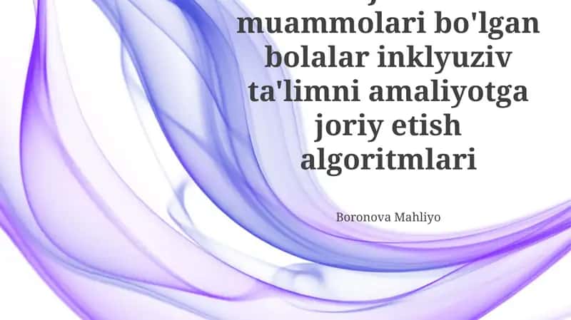 Inklyuziv Ta'lim Algoritmlari 1