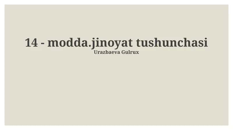 Modal Jinoyat Tushunchasi 1