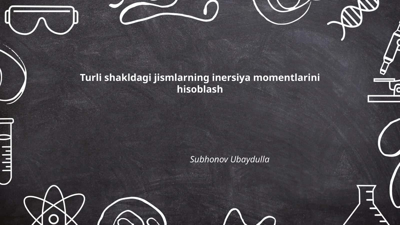 Jismlarning Inersiya Momentlari 1
