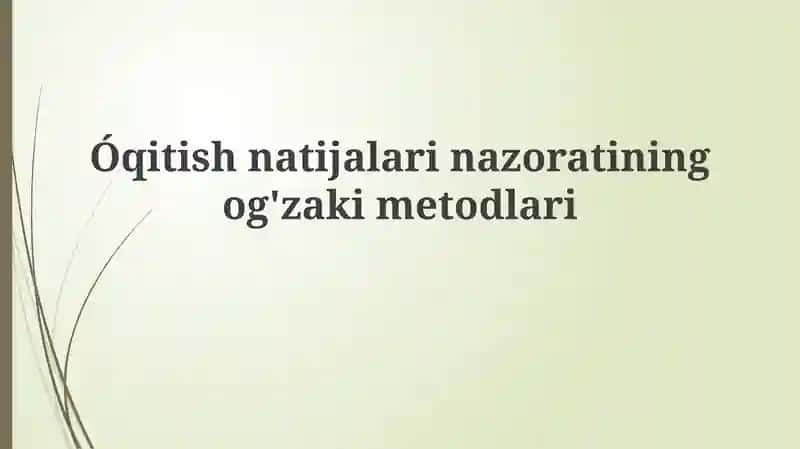 Og'zaki baholash