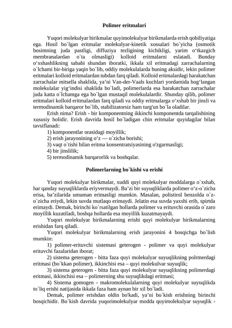 Polimer eritmalari 1