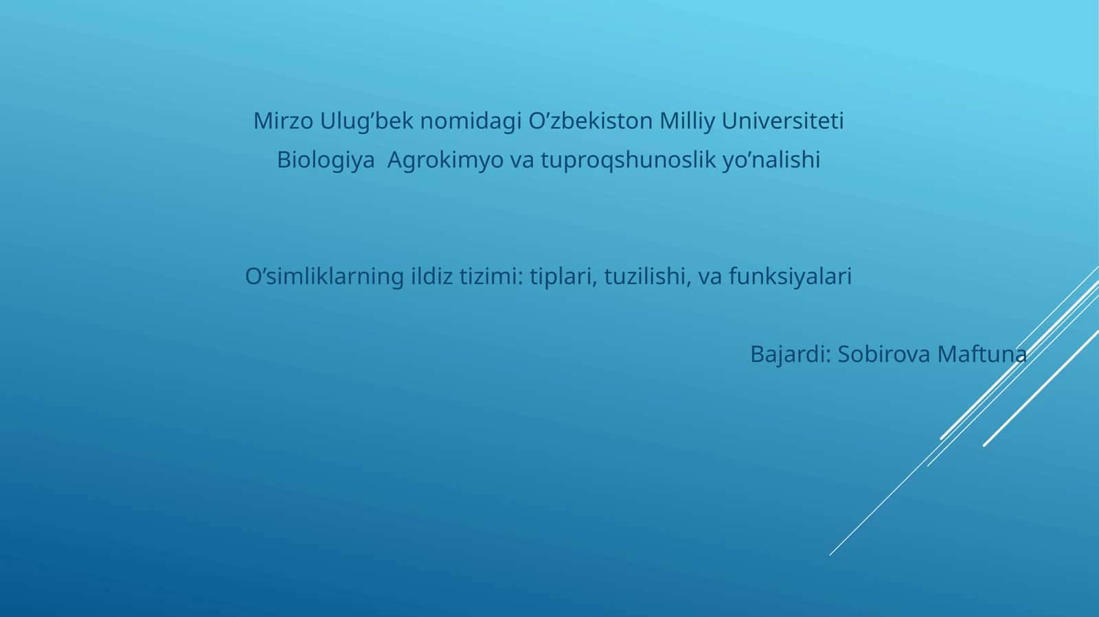 O'simliklarning ildiz tizimi: tiplari, tuzilishi, va funksiyalari 1