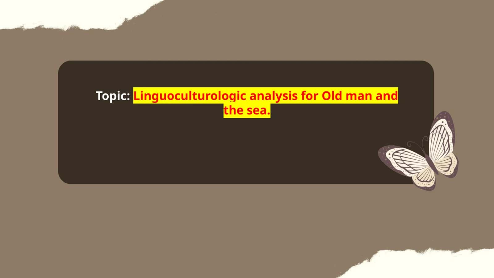 Linguoculturological analysis for Old Man and the Sea 1