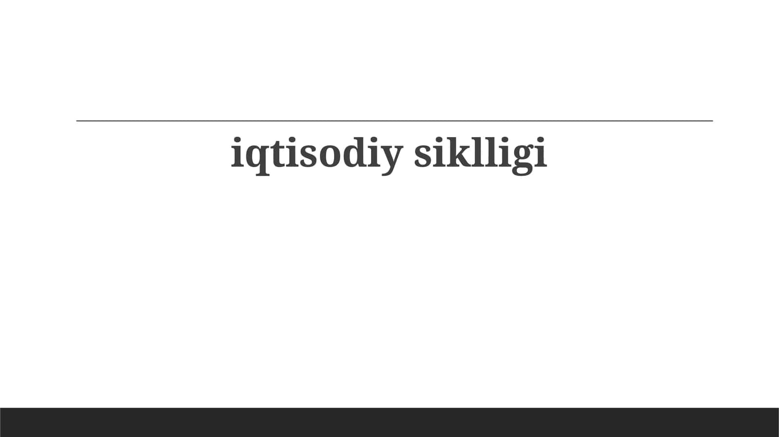 Iqtisodiy Tsikllarni Tahlil Qilish 1