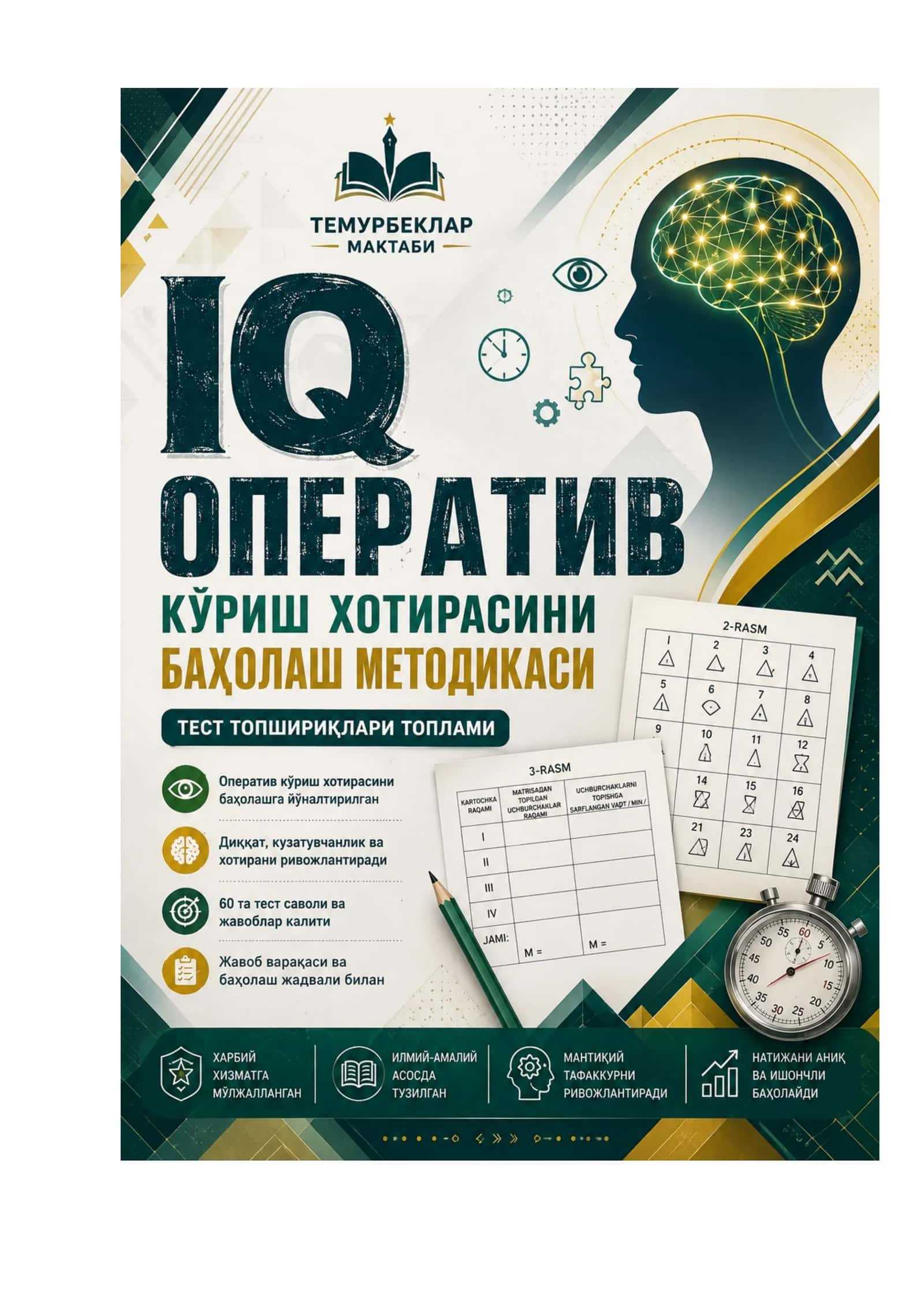 Operativ koʻrish xotirasini baholash metodikasi 1