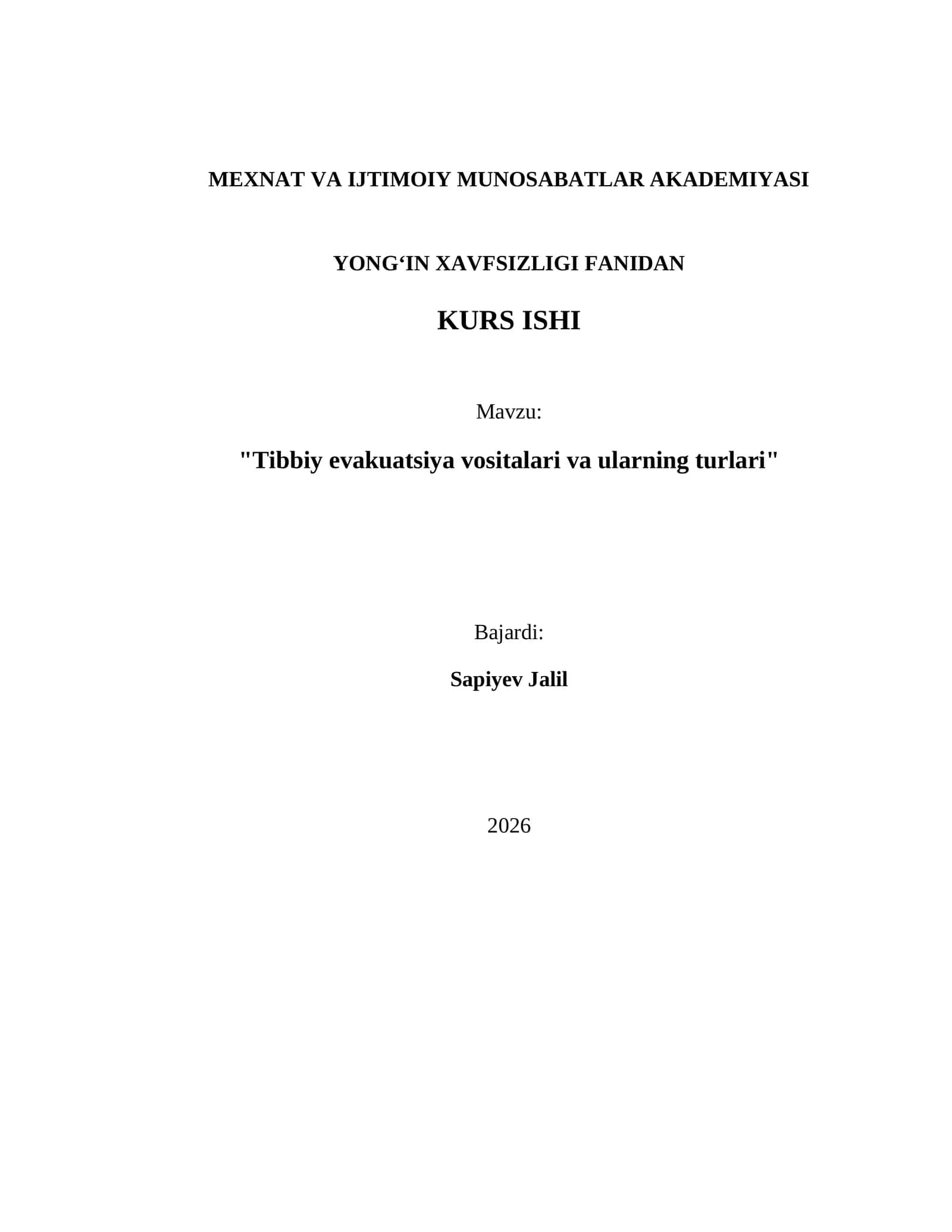 Tibbiy evakuatsiya vositalari va ularning turlari 1