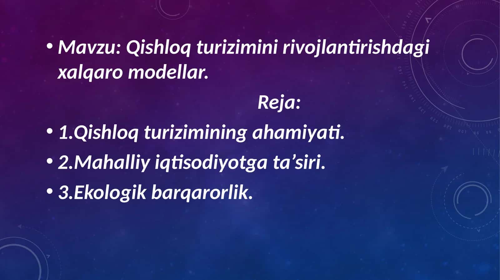 Qishloq turizimini rivojlantirishdagi xalqaro modellar 1