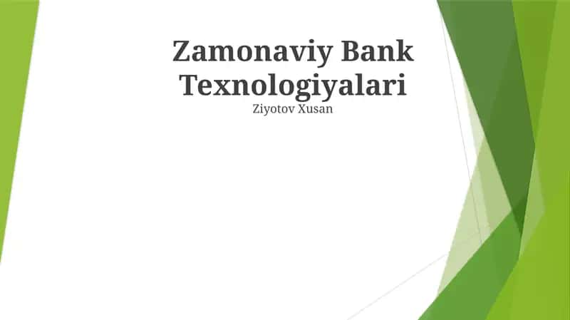 Zamonaviy Bank Texnologiyalari 1