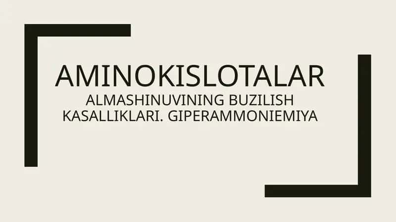 aminokislotalar almashinuvi buzilishi 1