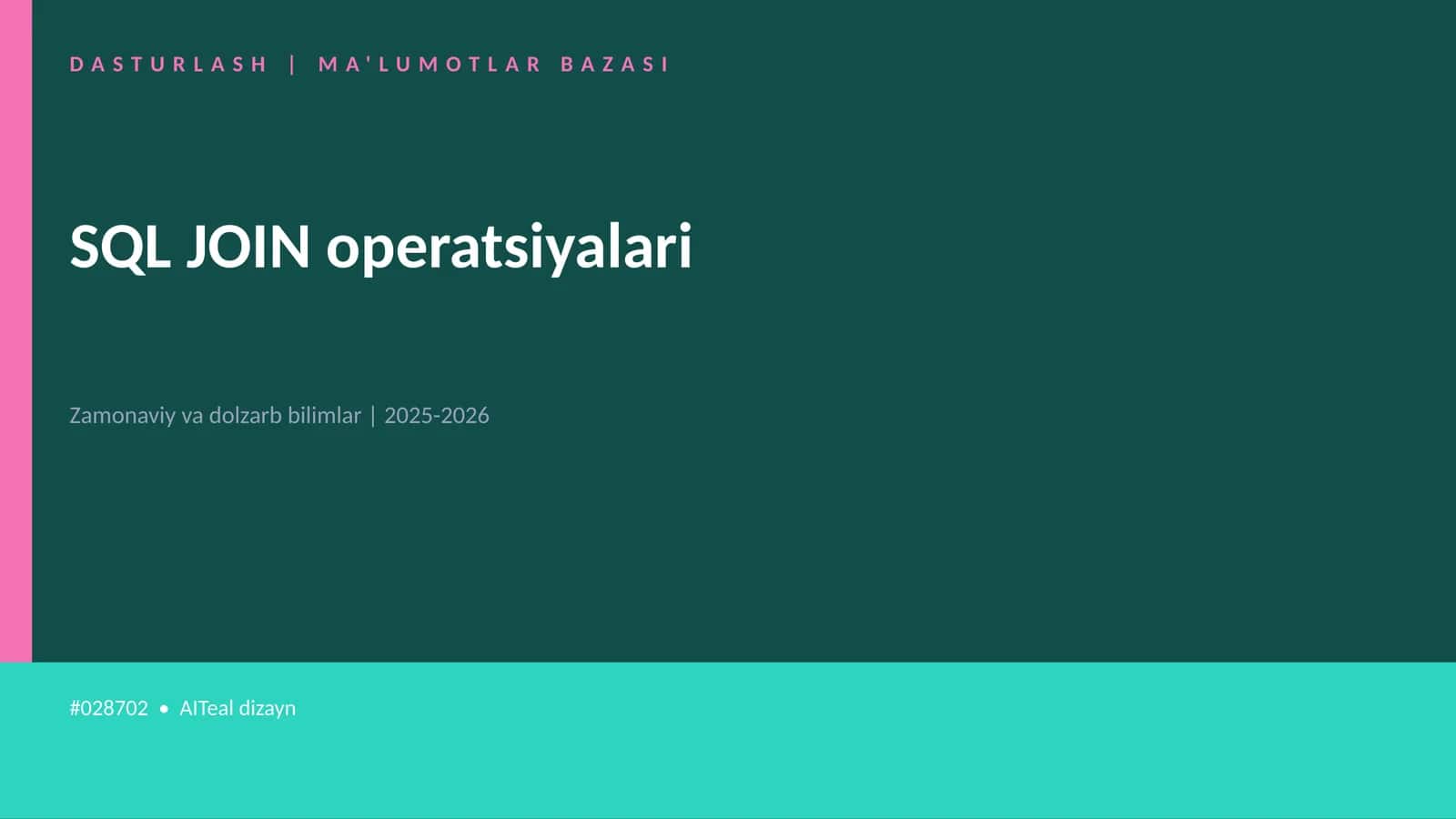 SQL JOIN operatsiyalari 1