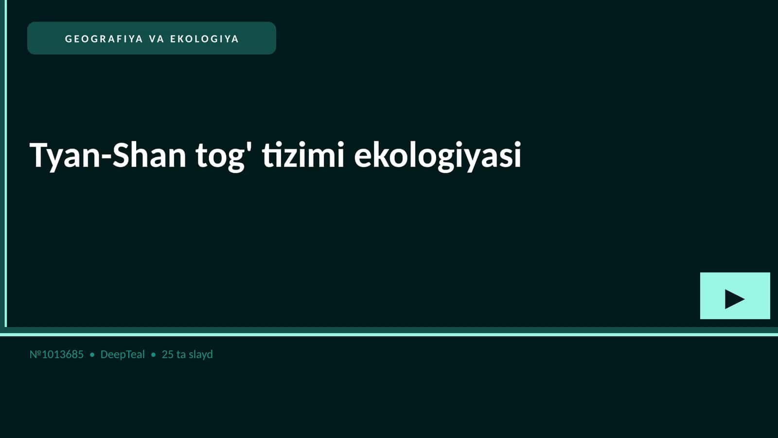 Tyan-Shan tog' tizimi ekologiyasi 1