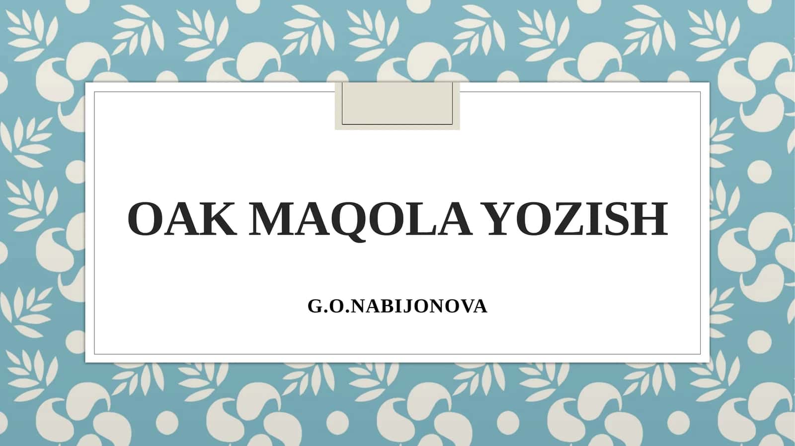 OAKmaqolasinima? 1