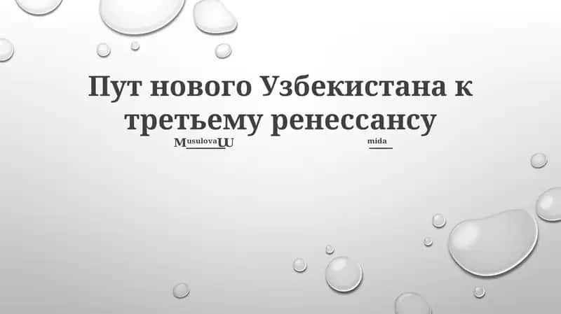 Пут нового Узбекистана к третьему ренессансу 1