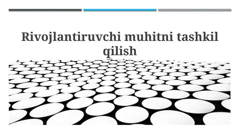 Rivojlantiruvchi muhitni tashkil qilish 1