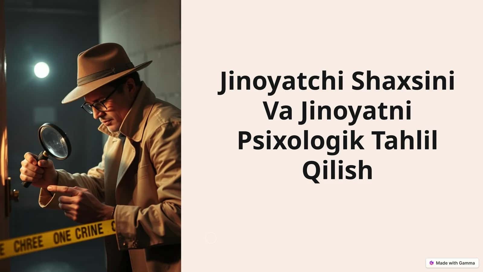 Jinoyatchi Shaxsini Va Jinoyatni Psixologik Tahlil Qilish 1