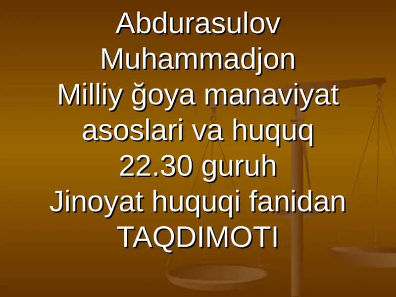 Milliy Ğoya manaviyat asoslari va huquq 1