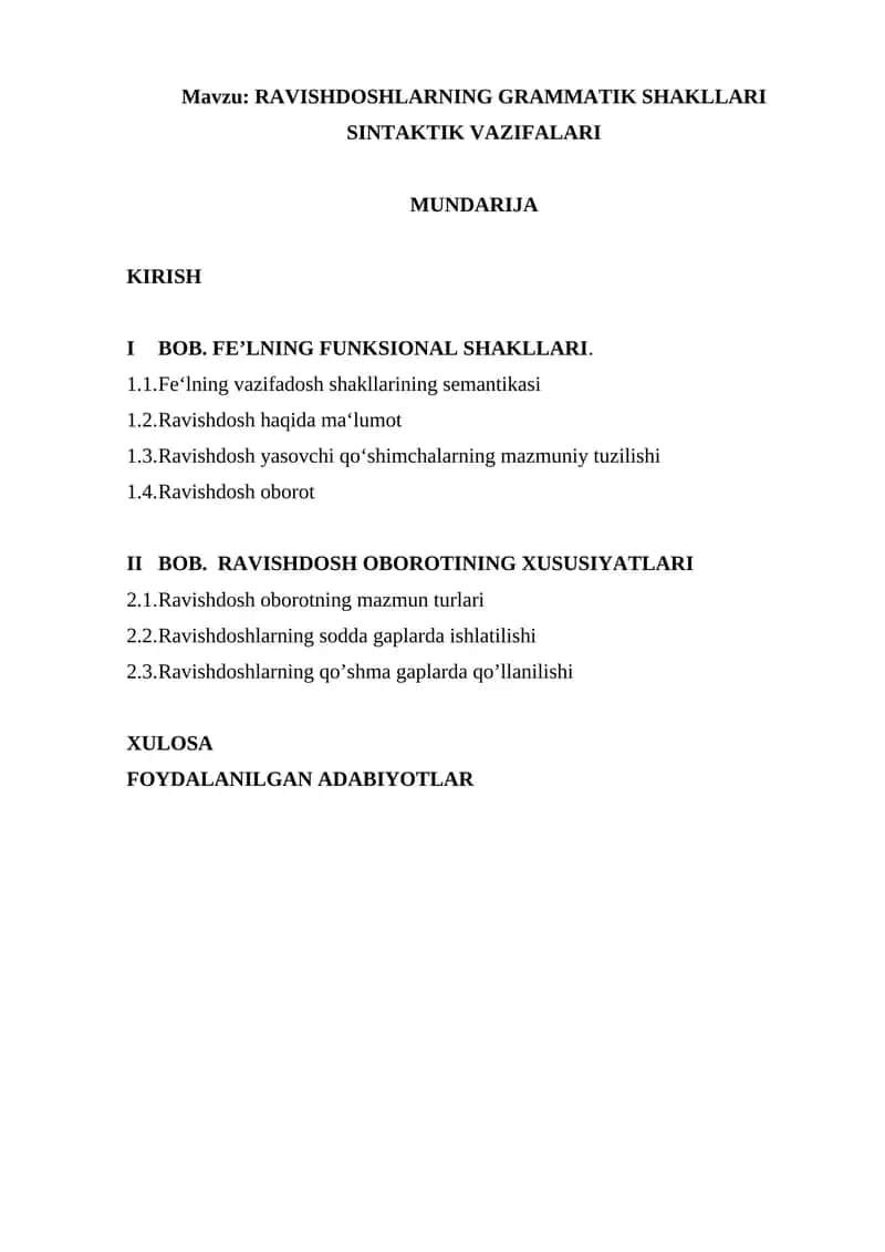 RAVISHDOSHLARNING GRAMMATIK SHAKLLARI SINTAKTIK VAZIFALARI 1